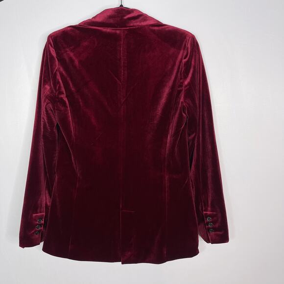 New Blank NYC XSmall XS Burgundy Red Low Key Velvet Blazer Evereve Lined Holiday - Picture 2 of 10
